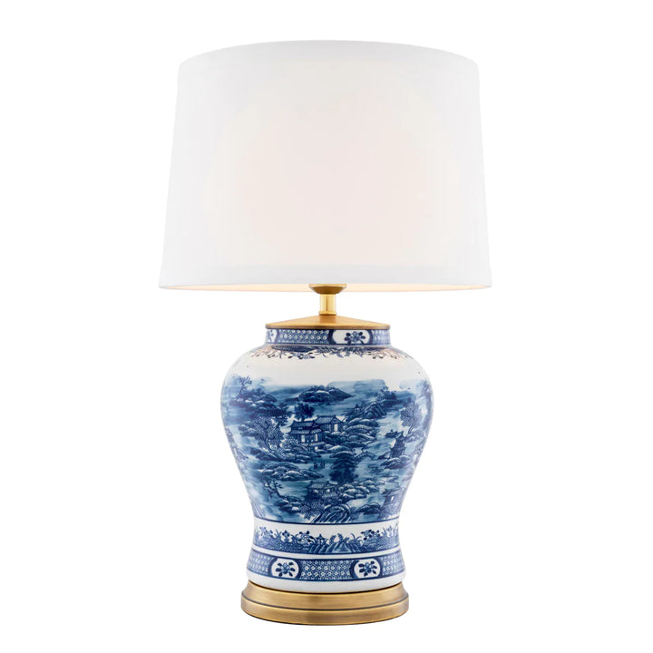 LÁMPARA DE MESA AZUL CHINA EH