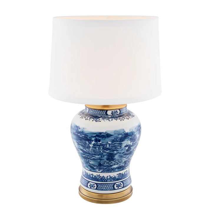 LÁMPARA DE MESA AZUL CHINA EH