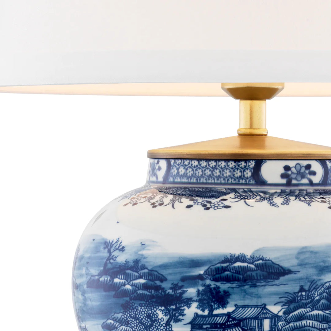 LÁMPARA DE MESA AZUL CHINA EH