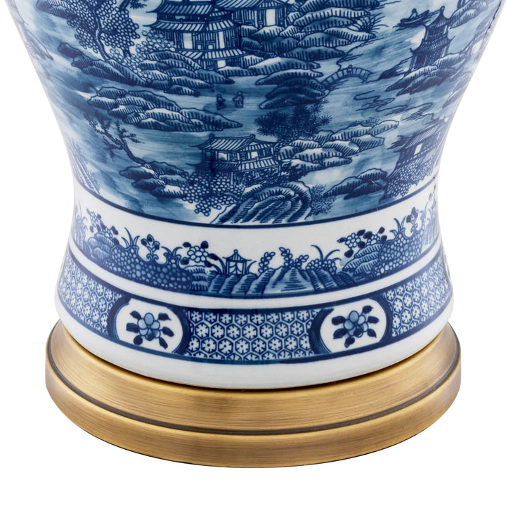 LÁMPARA DE MESA AZUL CHINA EH
