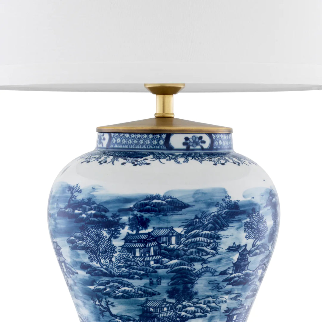 LÁMPARA DE MESA AZUL CHINA EH