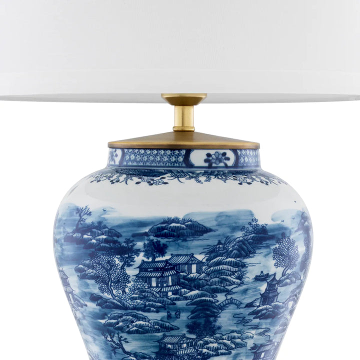 LÁMPARA DE MESA AZUL CHINA EH