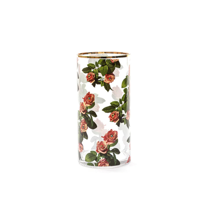 Glass Vase Roses Cylindrical medium
