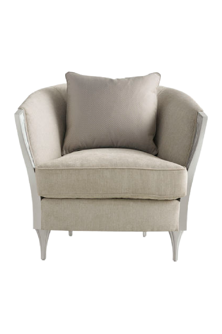 Carved Wood-Arm Lounge Chair