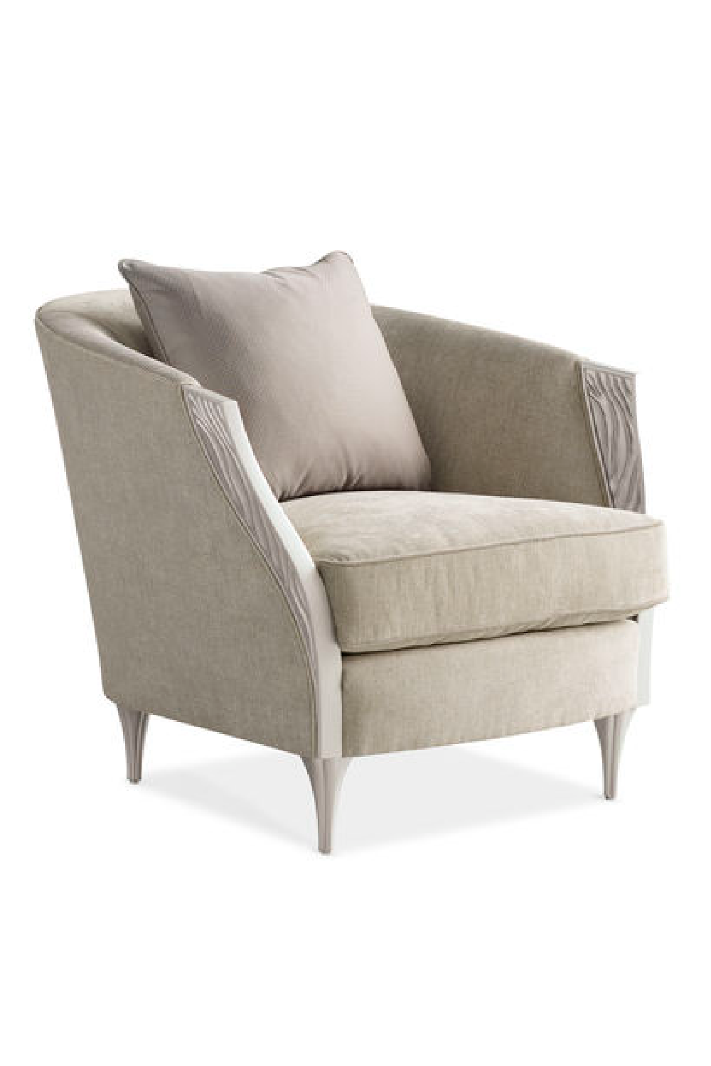 Carved Wood-Arm Lounge Chair