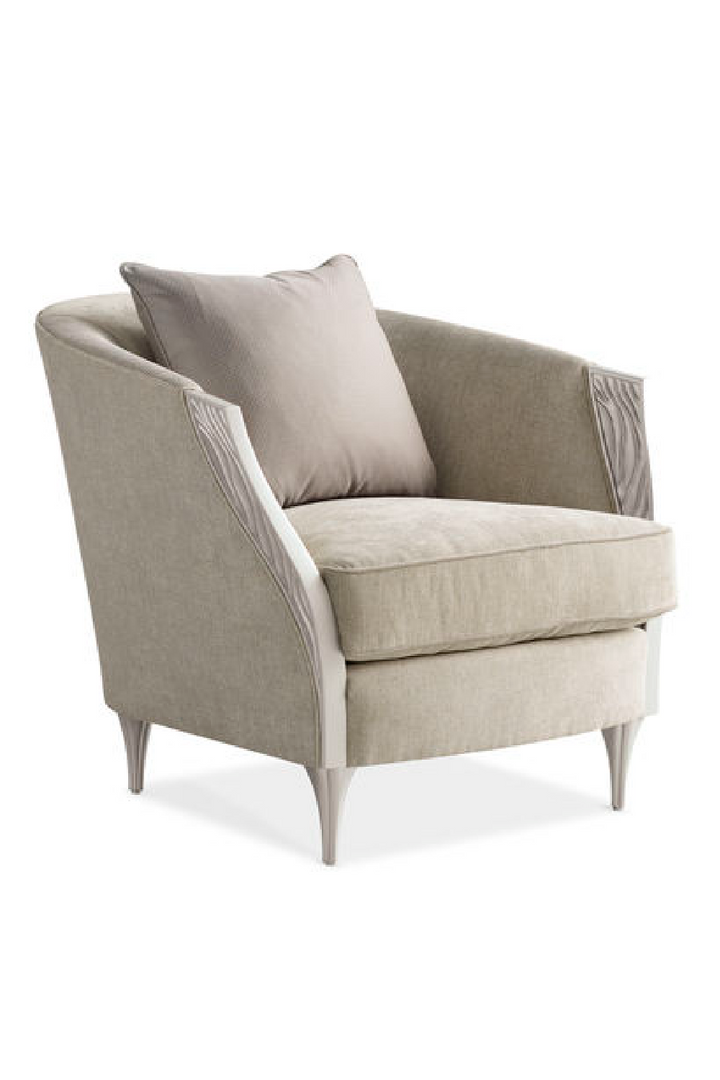 Carved Wood-Arm Lounge Chair