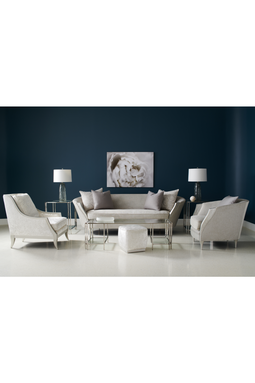 Carved Wood-Arm Lounge Chair