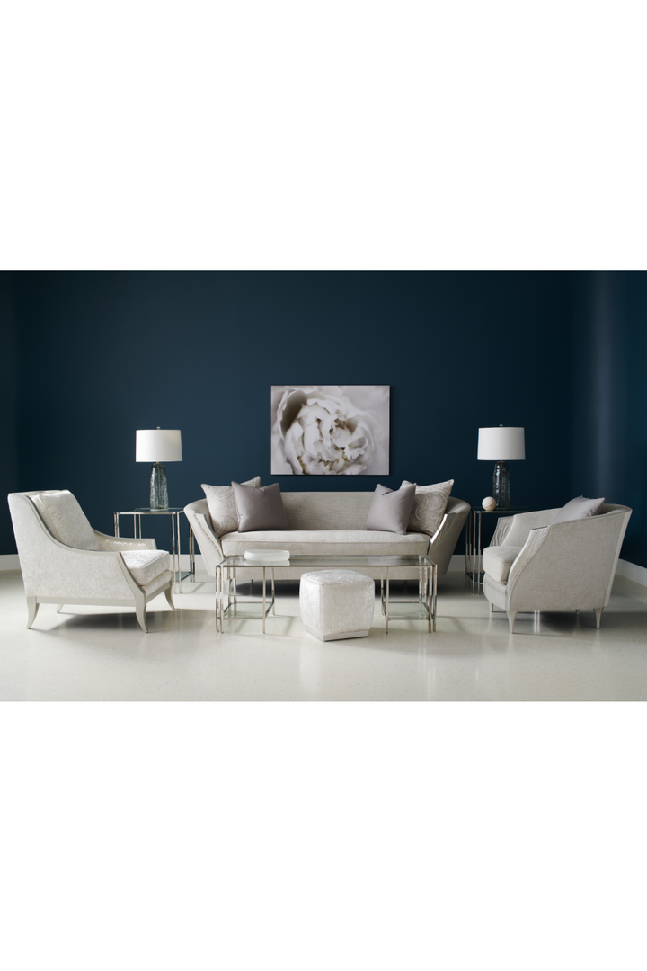 Carved Wood-Arm Lounge Chair