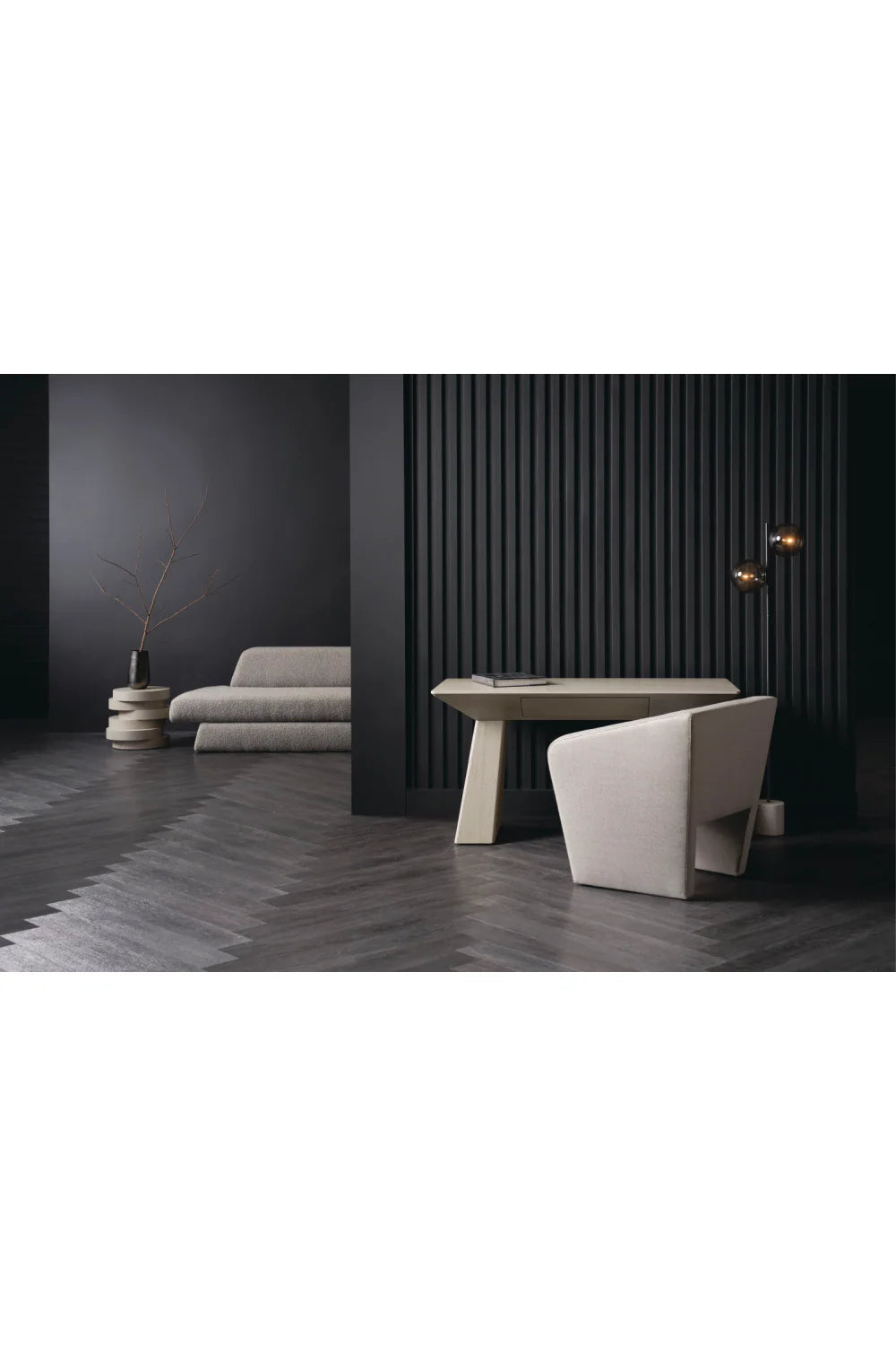 Gray Linen Occasional Chair