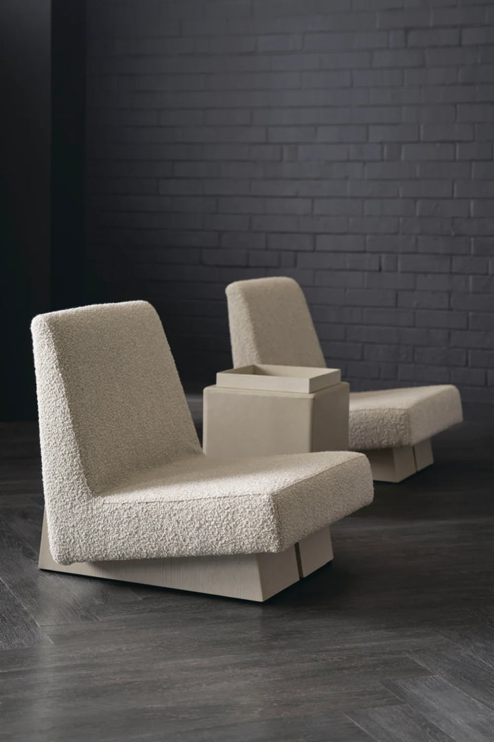 Gray Boucle Modern Accent Chair