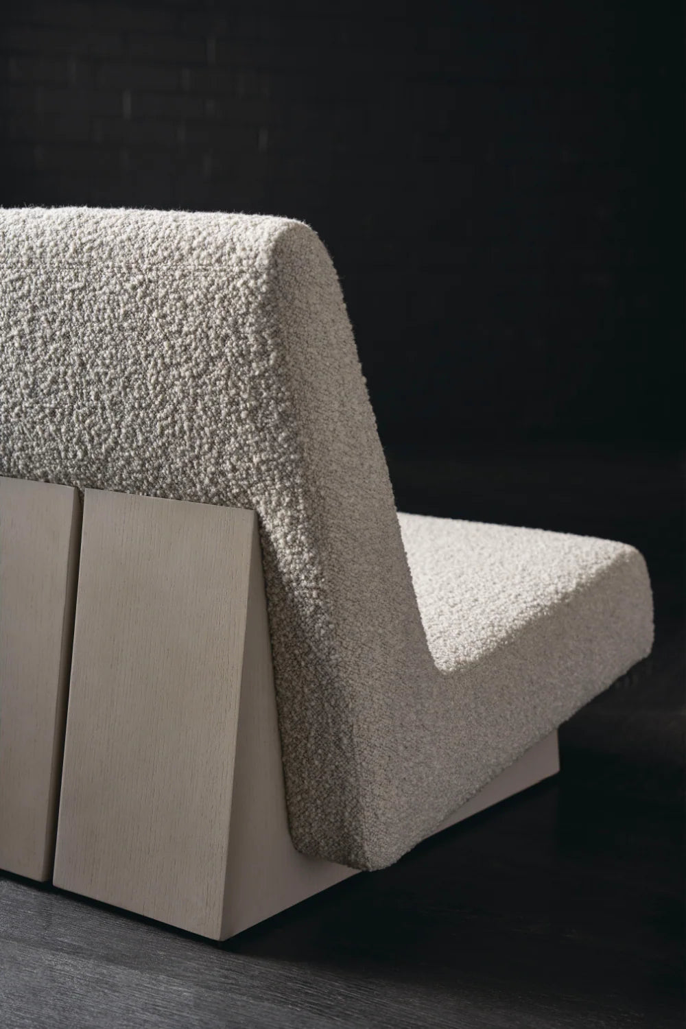 Gray Boucle Modern Accent Chair