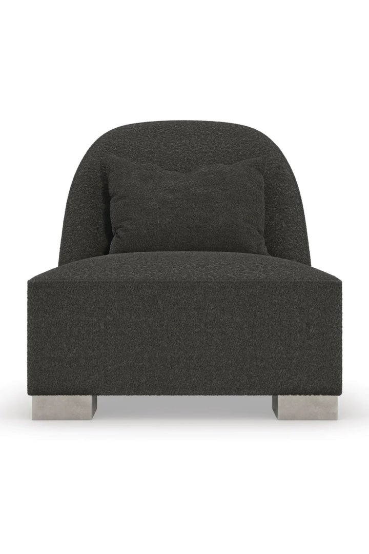 Gray Shearling Lounge Chair