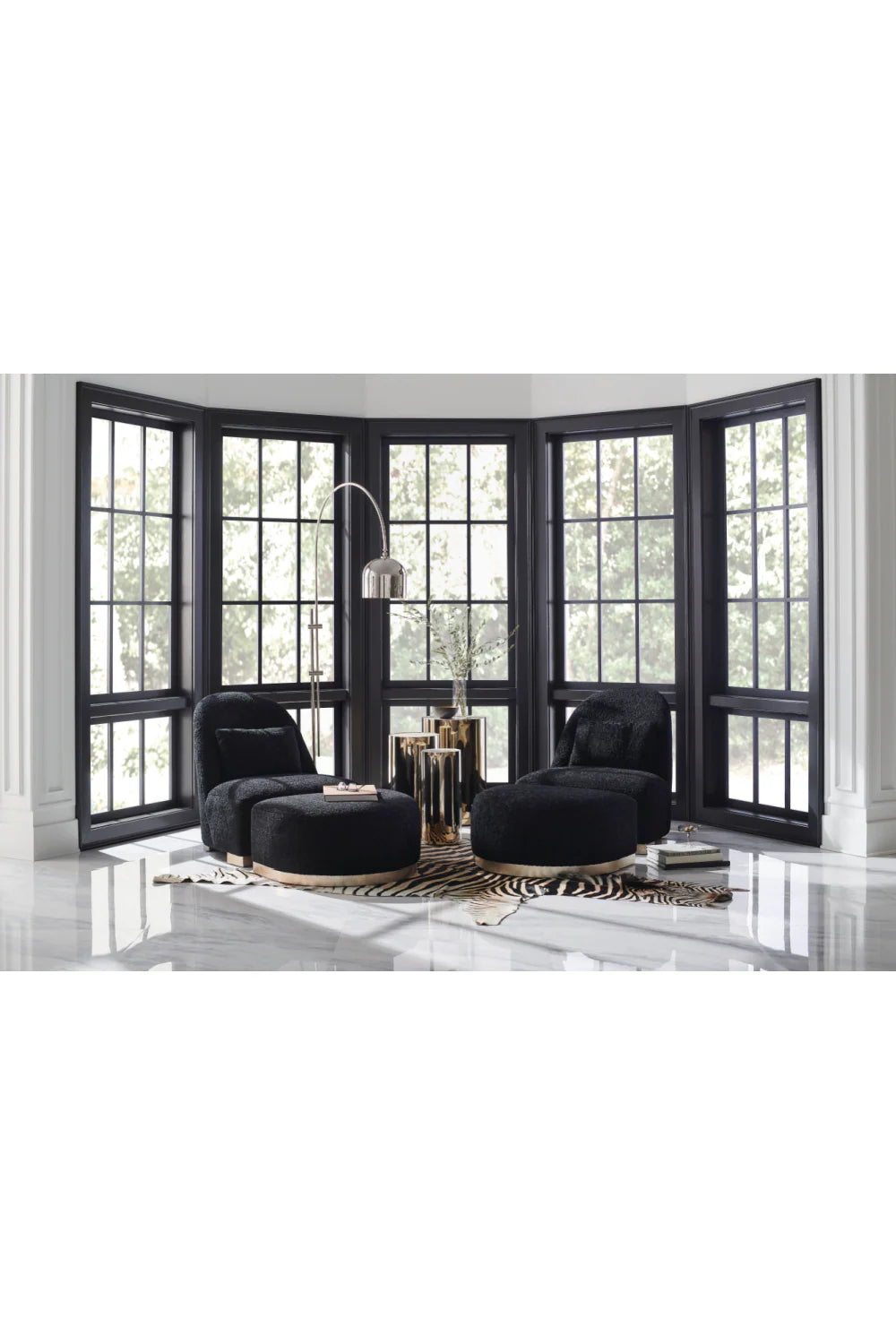 Gray Shearling Lounge Chair