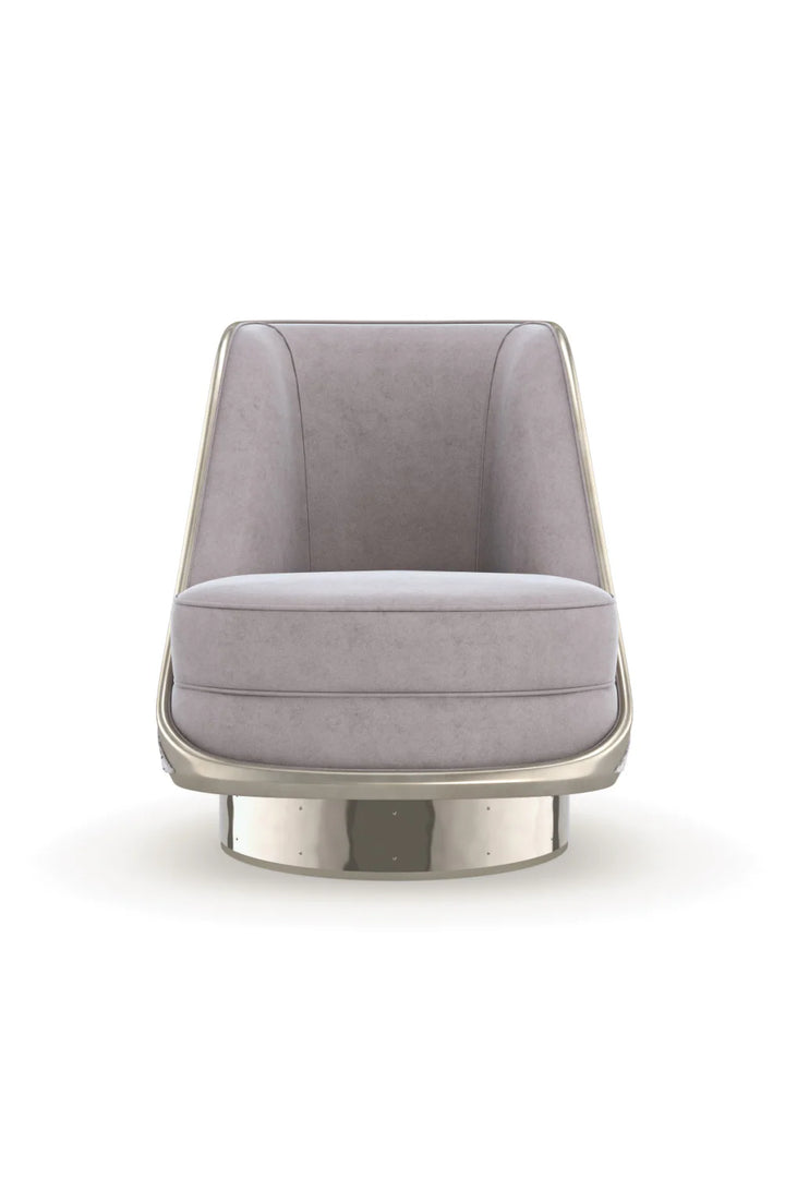 Gray Velvet Swivel Chair