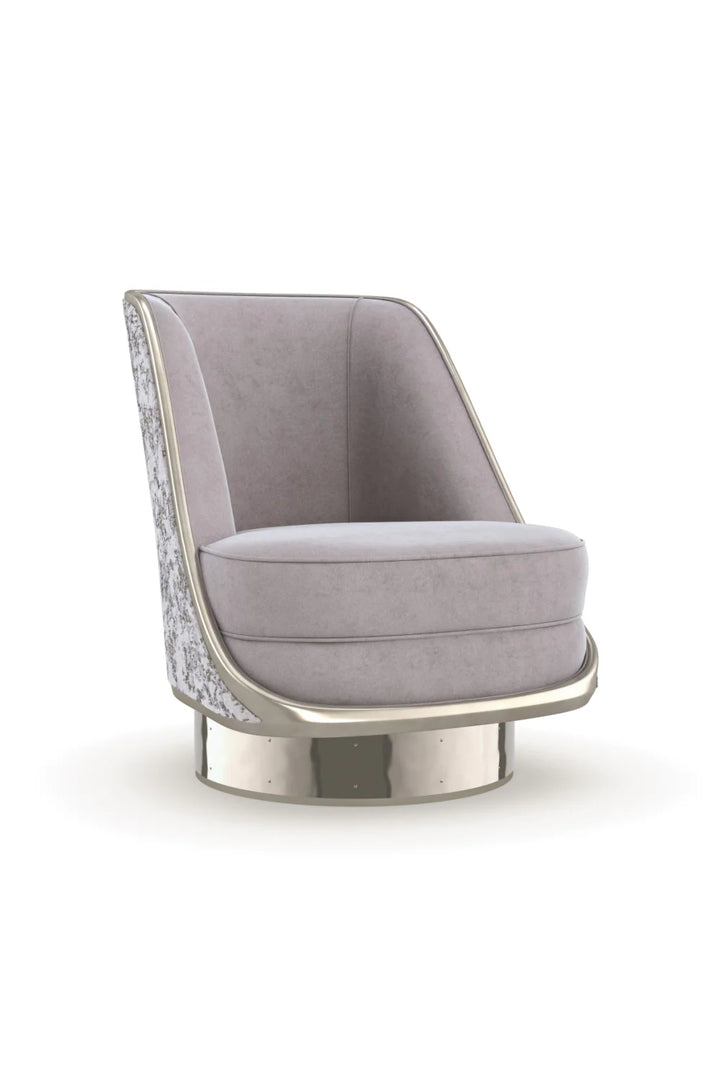 Gray Velvet Swivel Chair