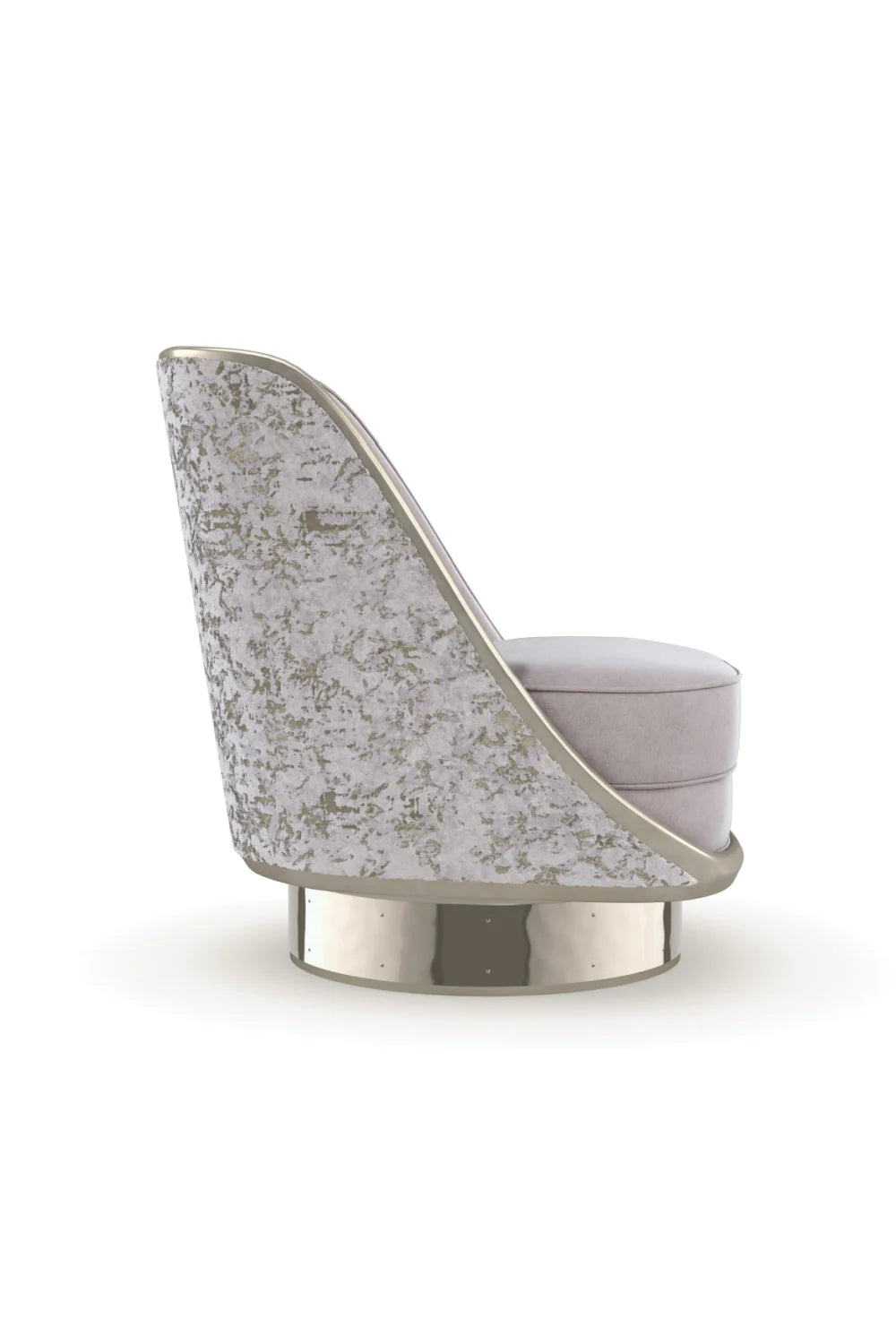 Gray Velvet Swivel Chair