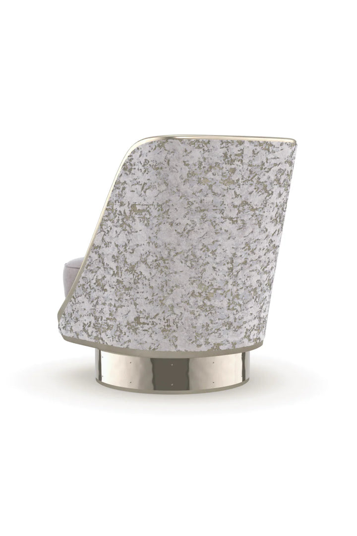 Gray Velvet Swivel Chair