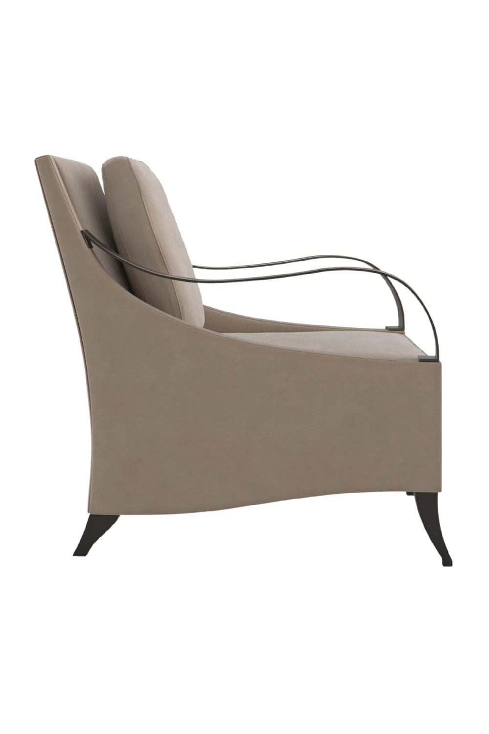 Brown Velvet Lounge Chair