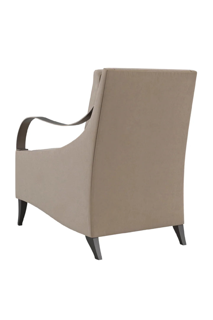 Brown Velvet Lounge Chair