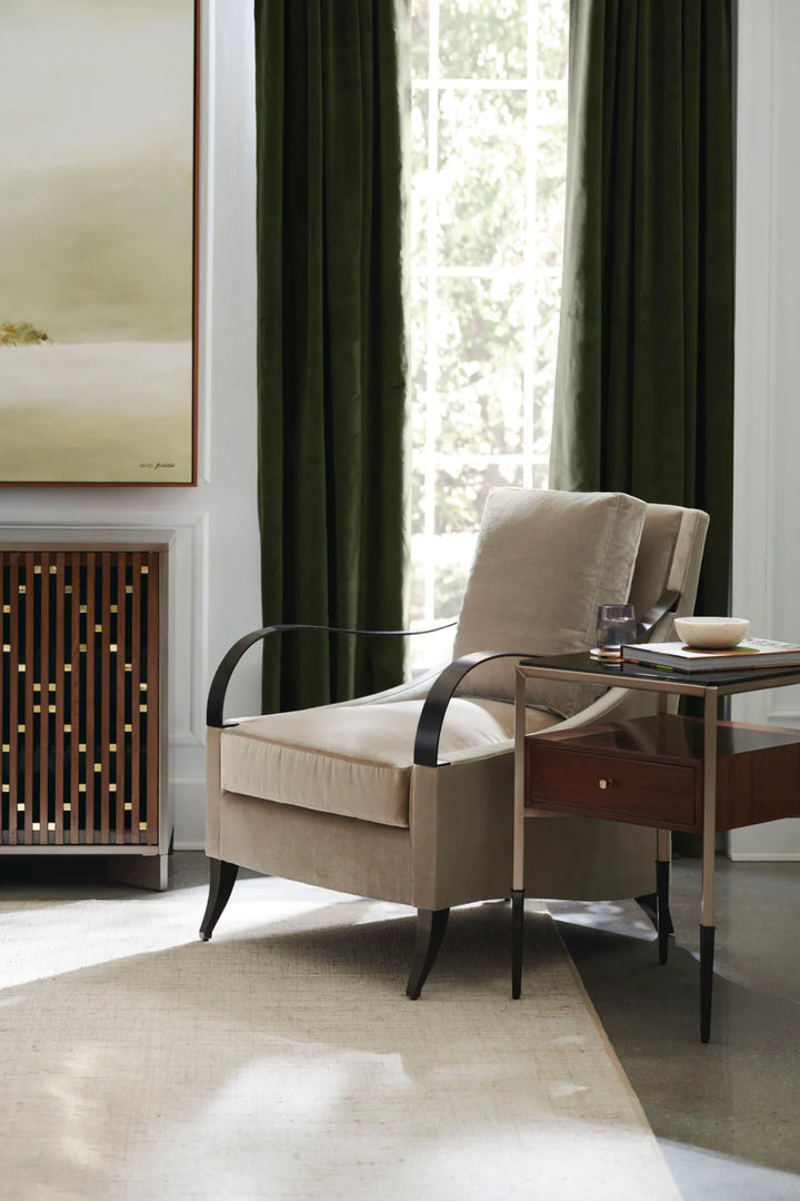 Brown Velvet Lounge Chair