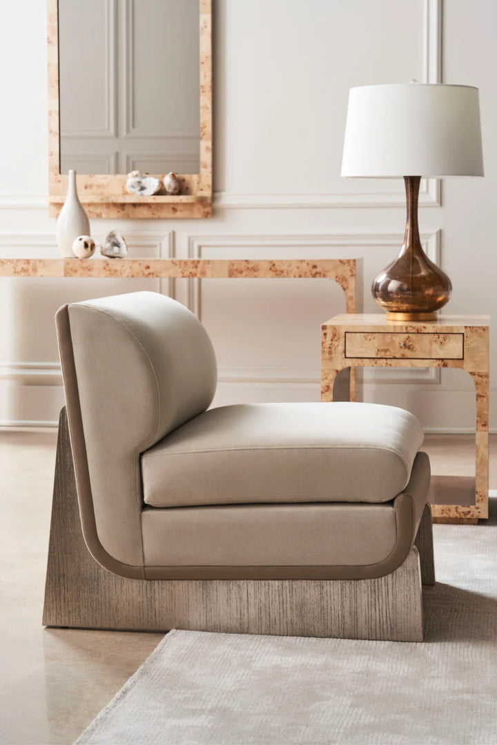 Taupe Velvet Accent Chair