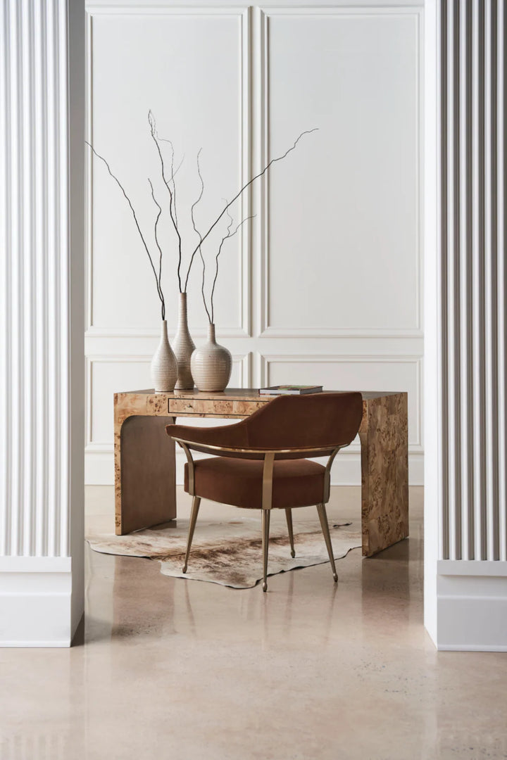 Brown Mohair Accent Chair