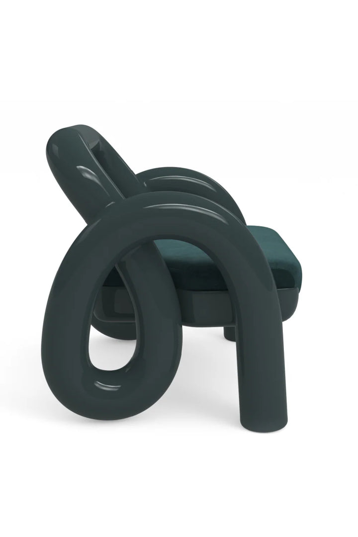 Glossy Twisted Accent Chair