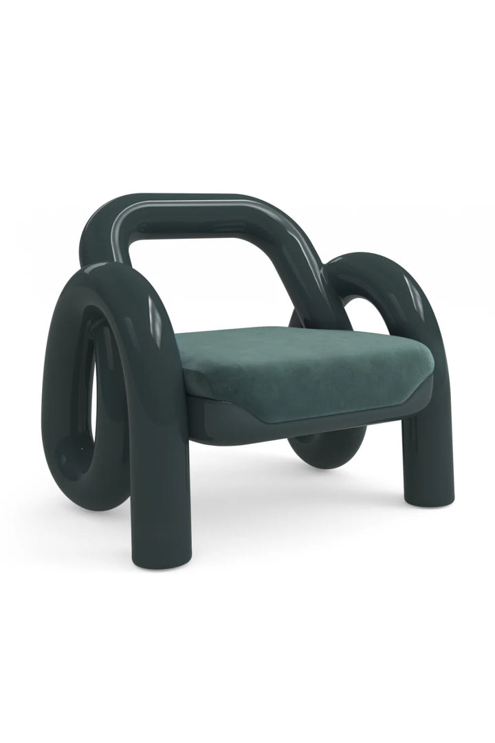Glossy Twisted Accent Chair