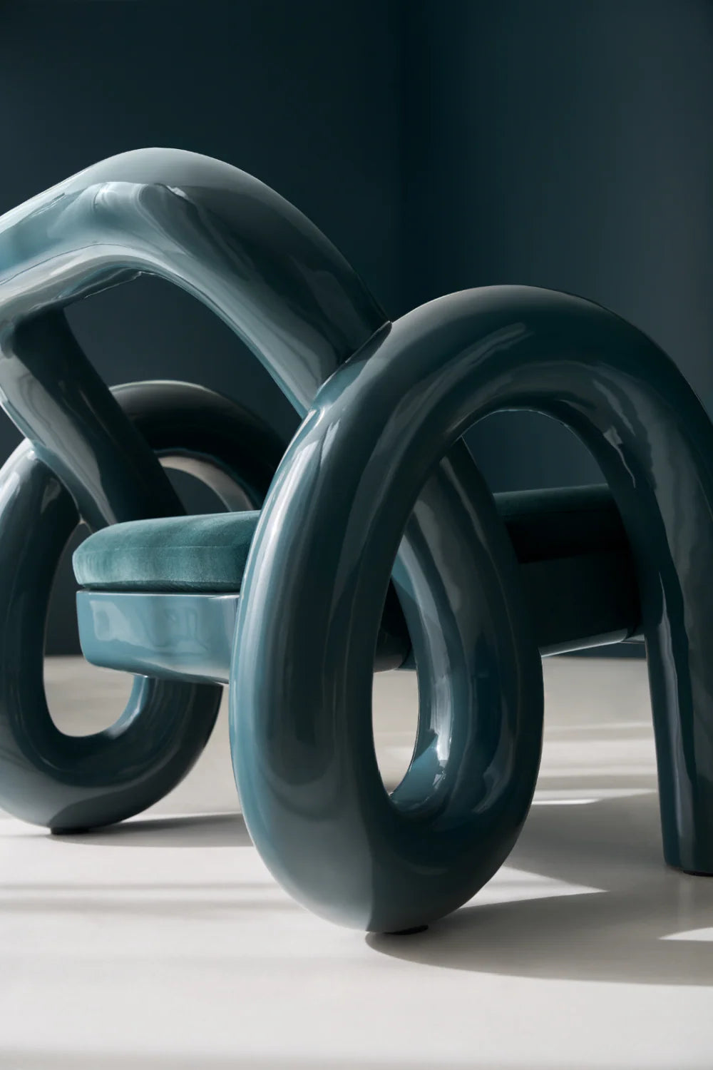 Glossy Twisted Accent Chair