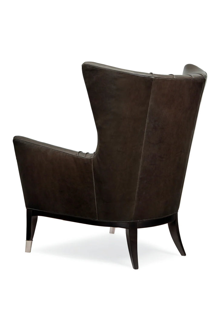 Brown Leather Wingback Chair