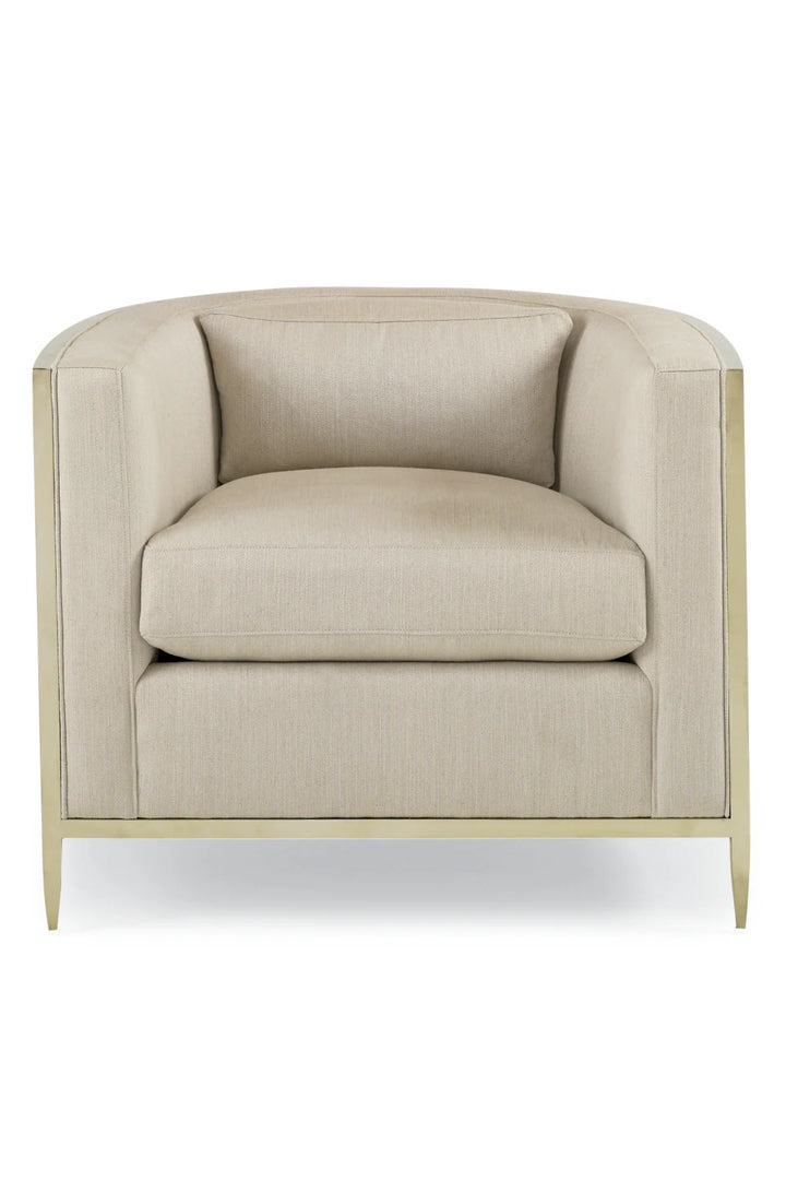 Off-White Linen Accent Chair