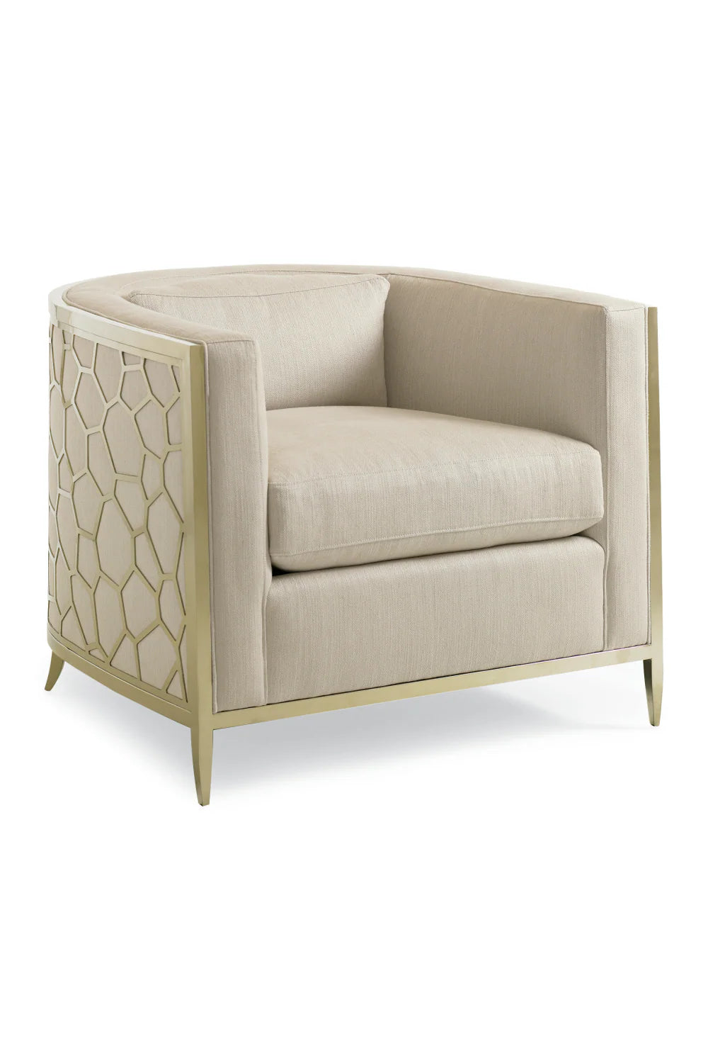 Off-White Linen Accent Chair