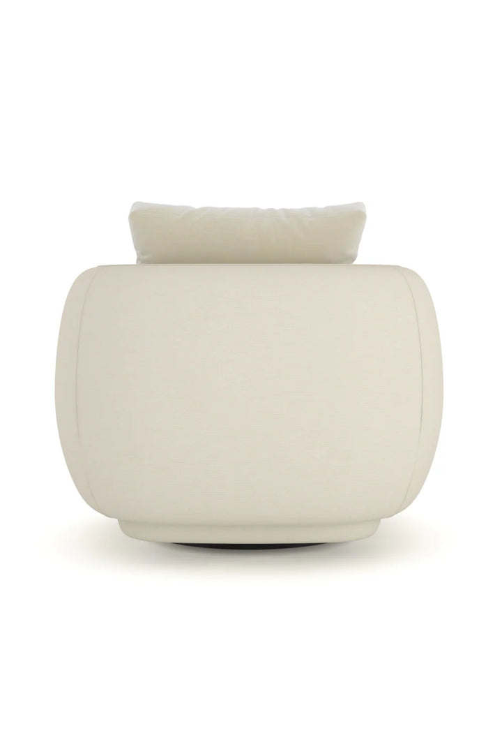 Ivory Linen Swivel Chair