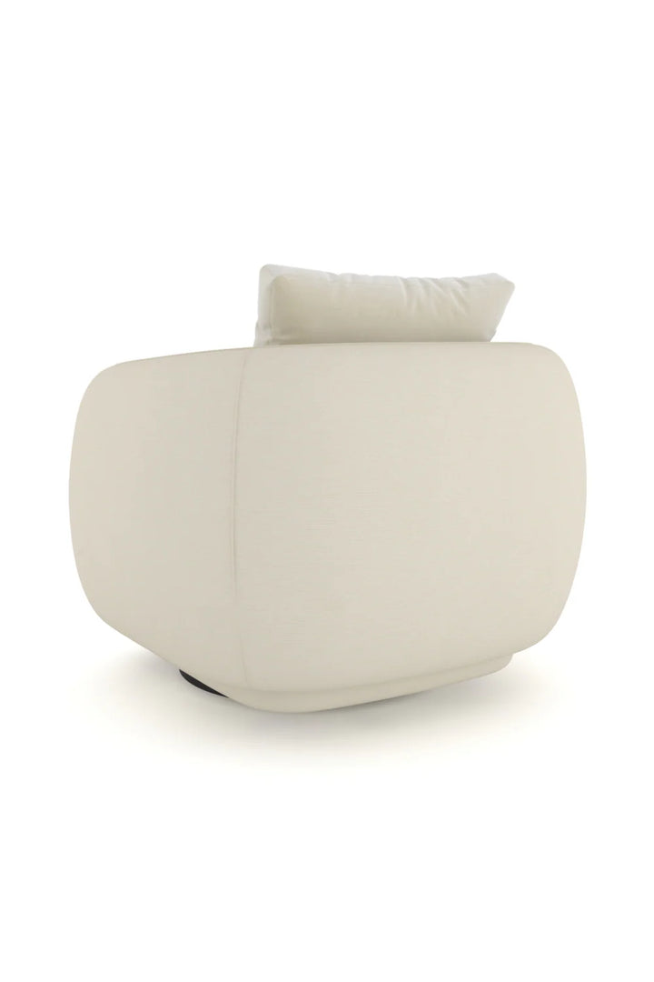 Ivory Linen Swivel Chair