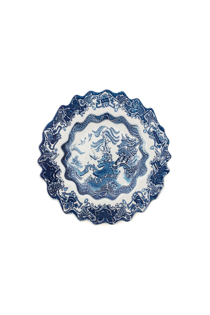 Porcelain dessert plate ondata