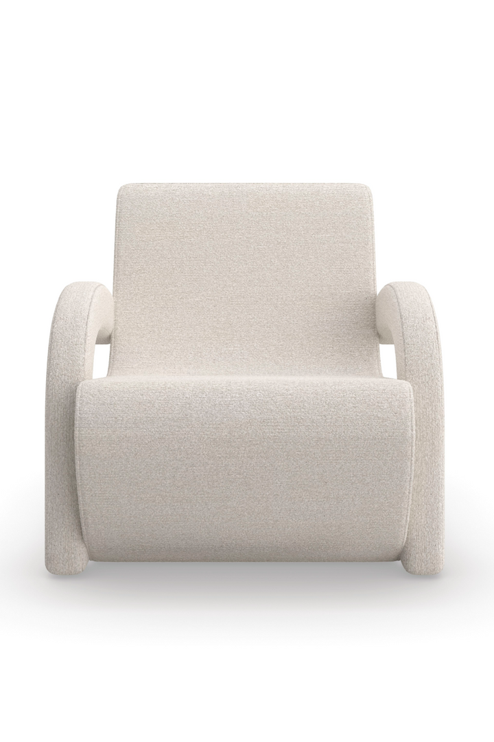 White Bouclé Accent Chair