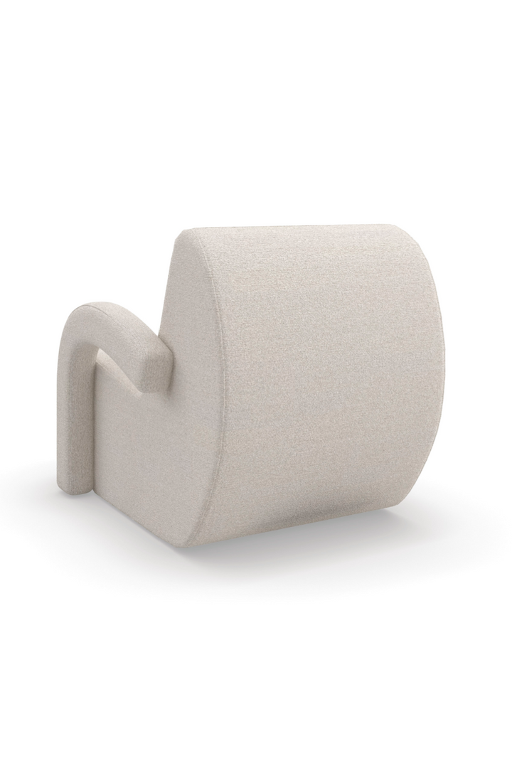 White Bouclé Accent Chair