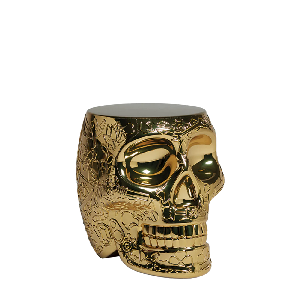 TABURETE Y MESA AUXILIAR MÉXICO ACABADO METAL