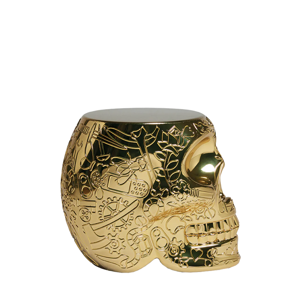 TABURETE Y MESA AUXILIAR MÉXICO ACABADO METAL