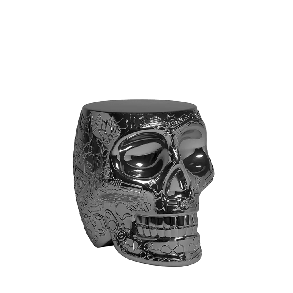 TABURETE Y MESA AUXILIAR MÉXICO ACABADO METAL