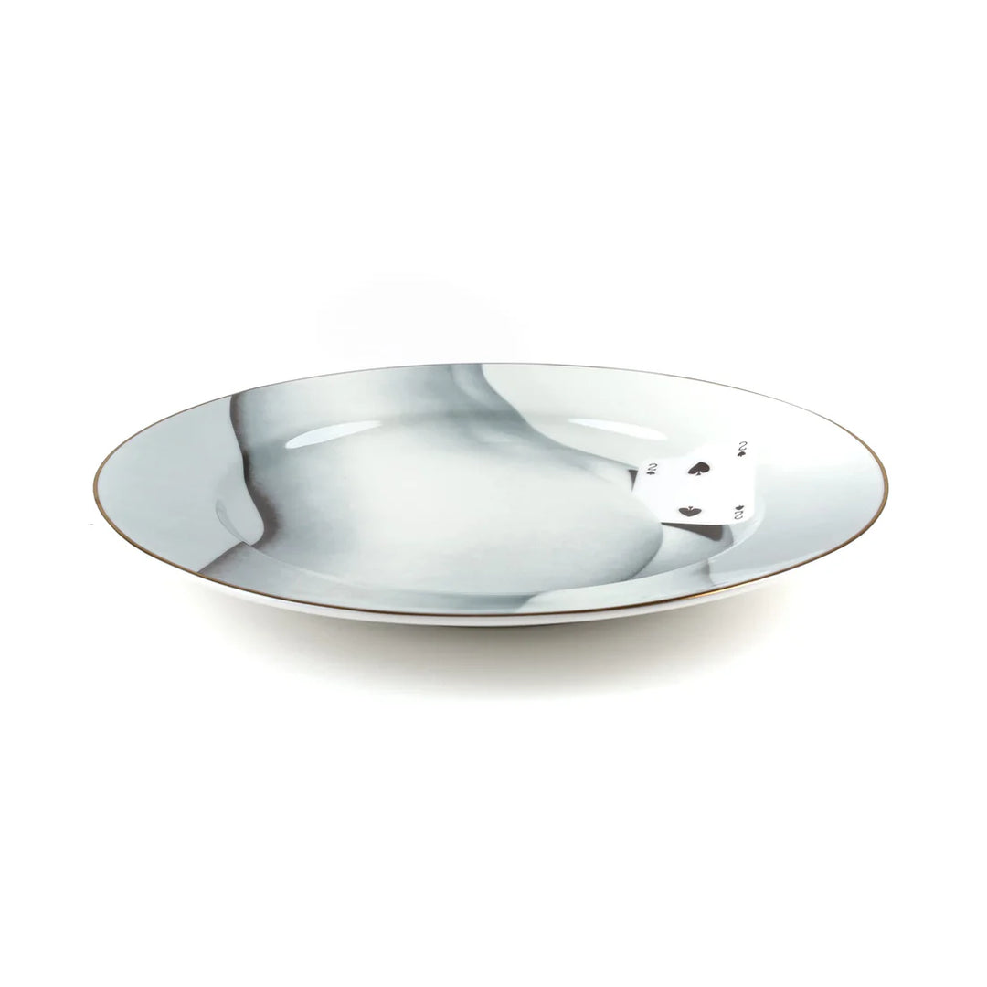 Porcelain Plate Two of Spades Gold