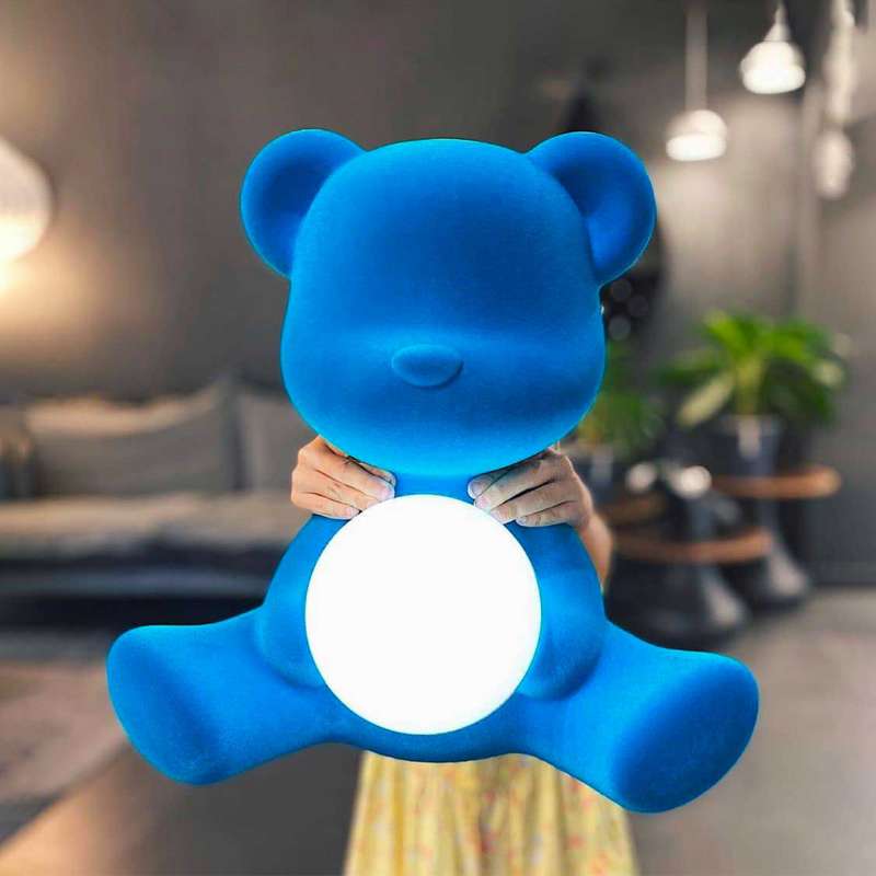 LÁMPARA TEDDY GIRL ACABADO TERCIOPELO RECARGABLE LED